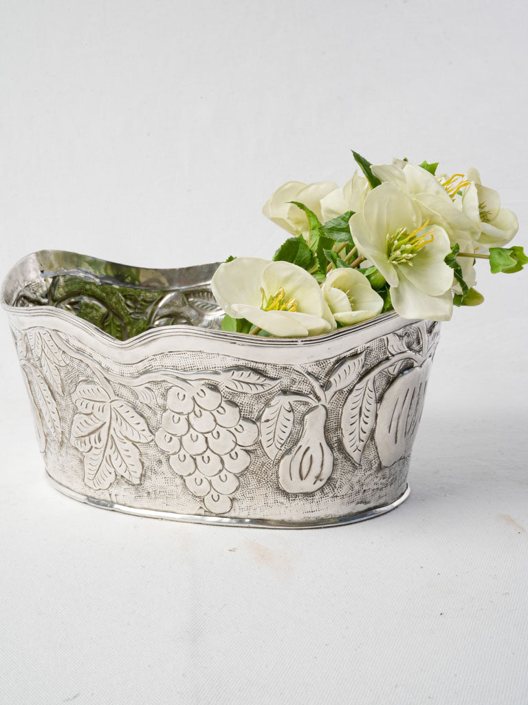 Vintage 1970s silver-plated cachepot