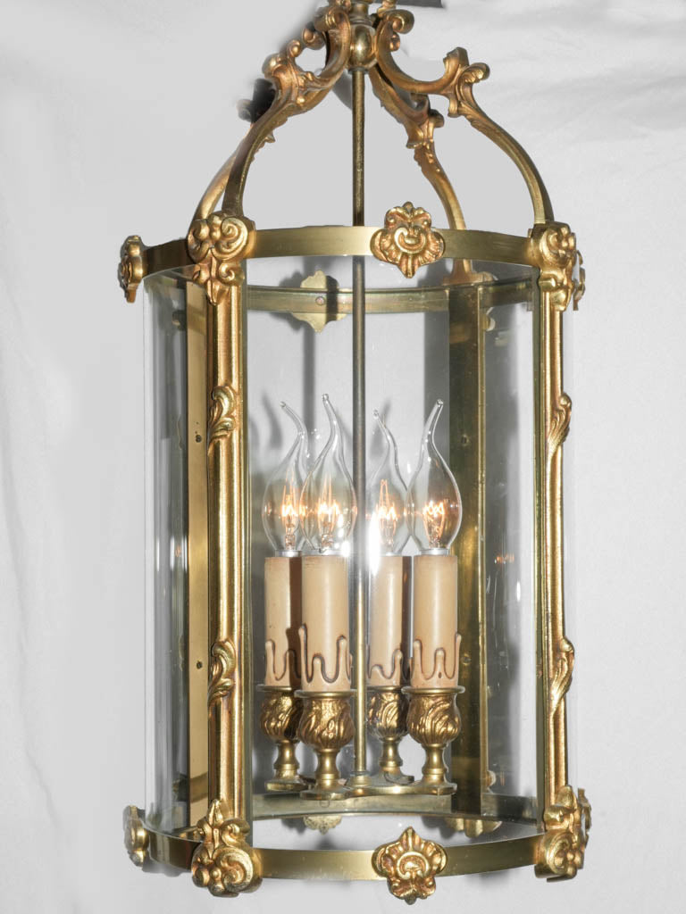 Antique French bronze lantern pendant